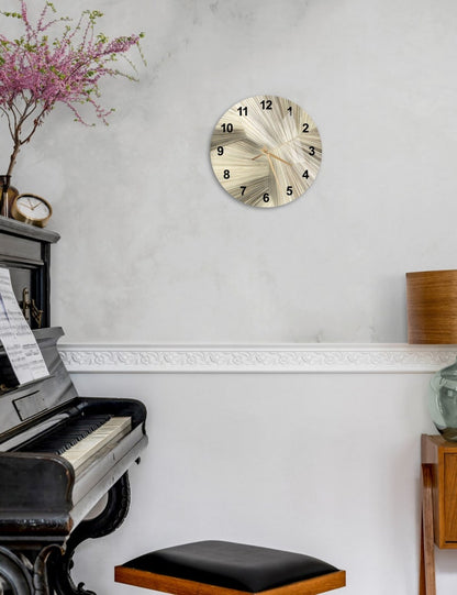 Quartz doré silencieux sur verre trempé avec horloge murale minimaliste