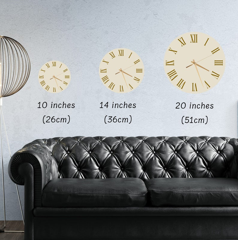 Feuilles de palmier or vert sur verre trempé avec horloge murale déco