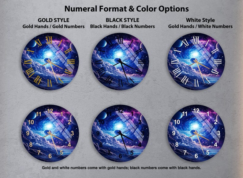 Nébuleuse bleue sur verre trempé avec horloge murale Galaxy Vortex